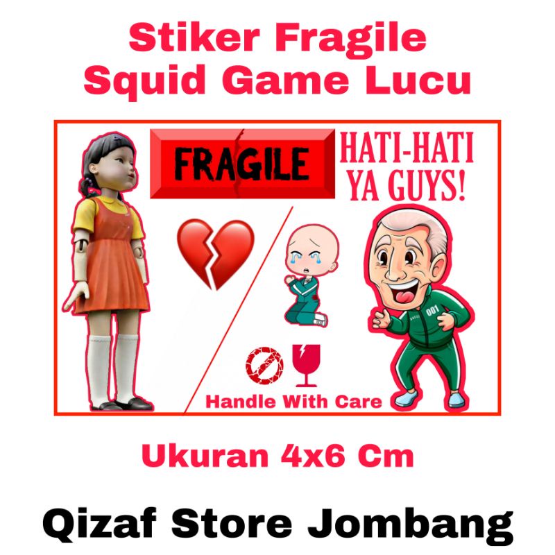 STIKER FRAGILE SQUID GAME LUCU
