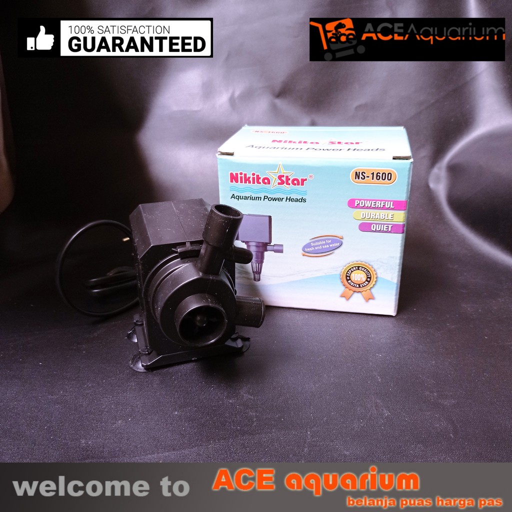 Power Head Pompa Celup Nikita Star NS 1600 Pompa Aquarium Hidroponik ACE Aquarium