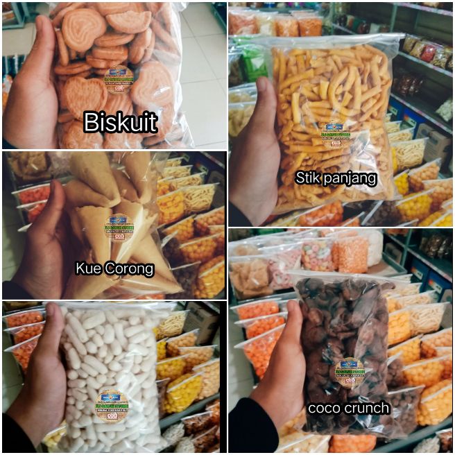 

5 paket snack cemilan kue kering kemasan termurah