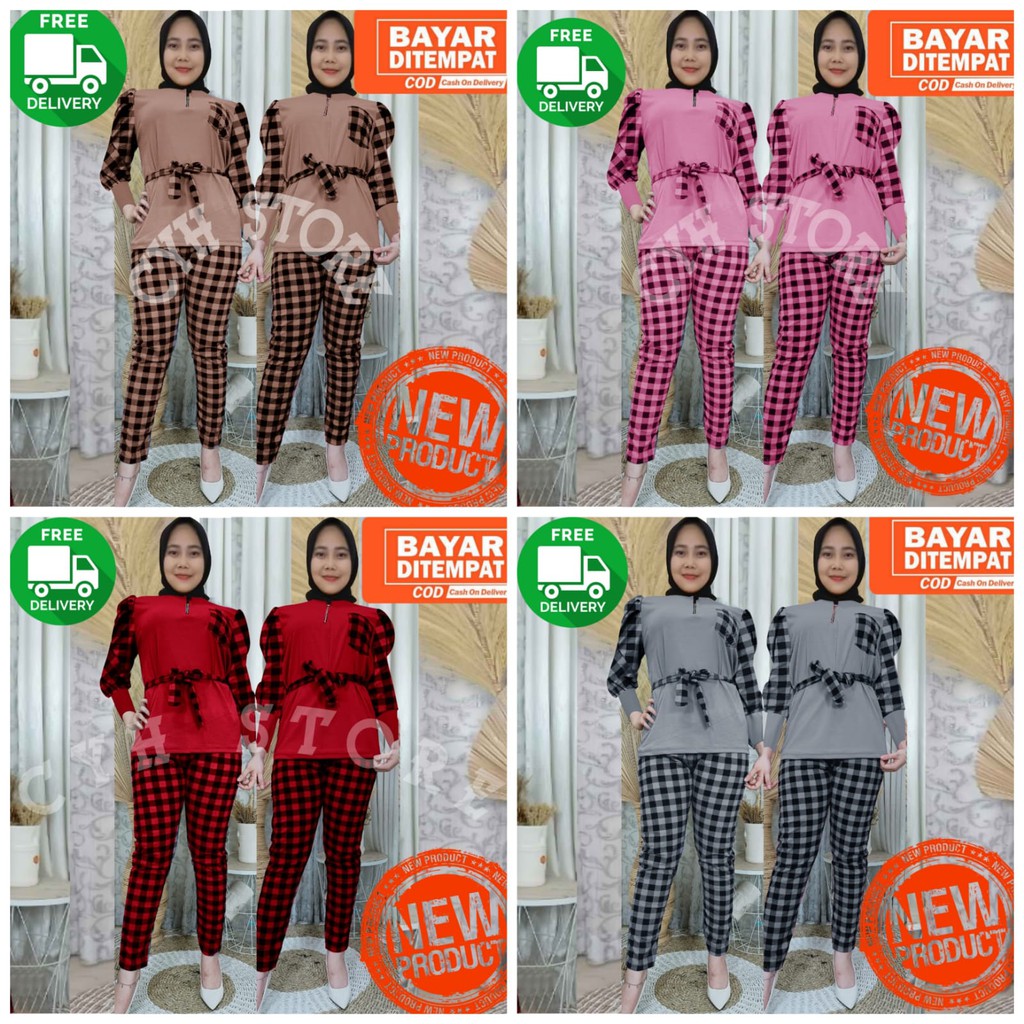 setelan oneset wanita BUSUI BAHAN VOXY | SETCEL | pakaian set Wanita fashion