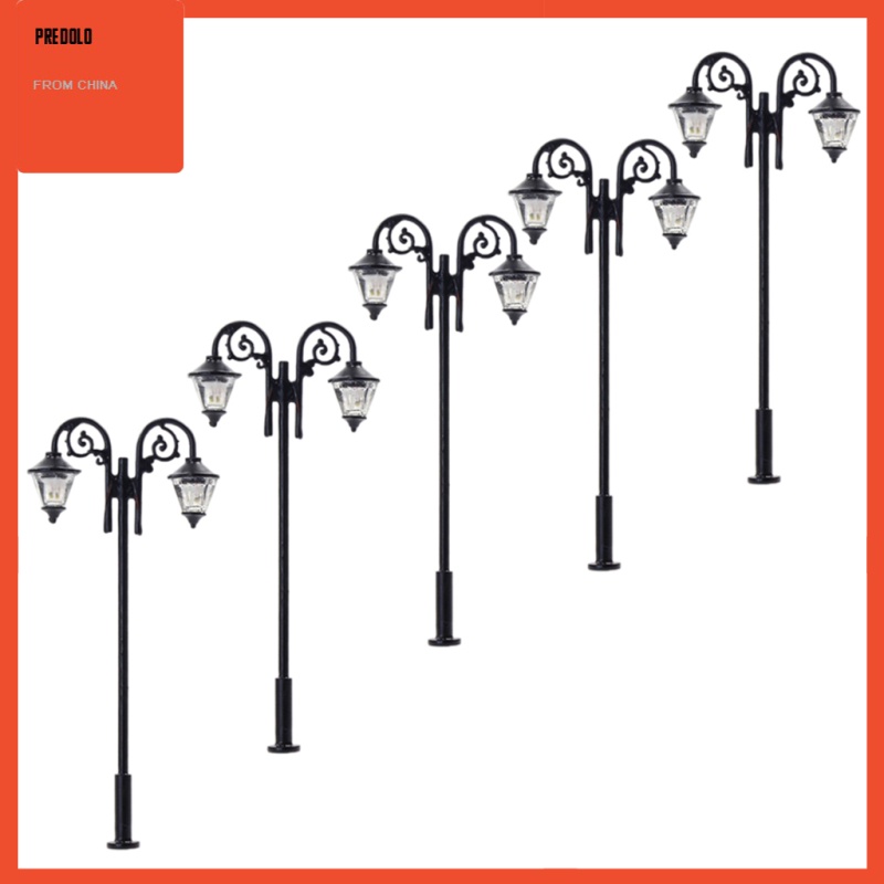 5pcs Ornamen Lampu Jalan Taman Mini Ho 1 / 87 3v Untuk Dekorasi Layout