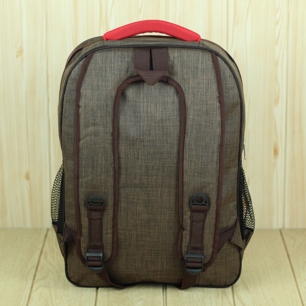 Tas Gendong Polo Alfito Ombak Coklat Merah Back Pack Pria Trendy Keren Ransel Laki Laki Premium Kece