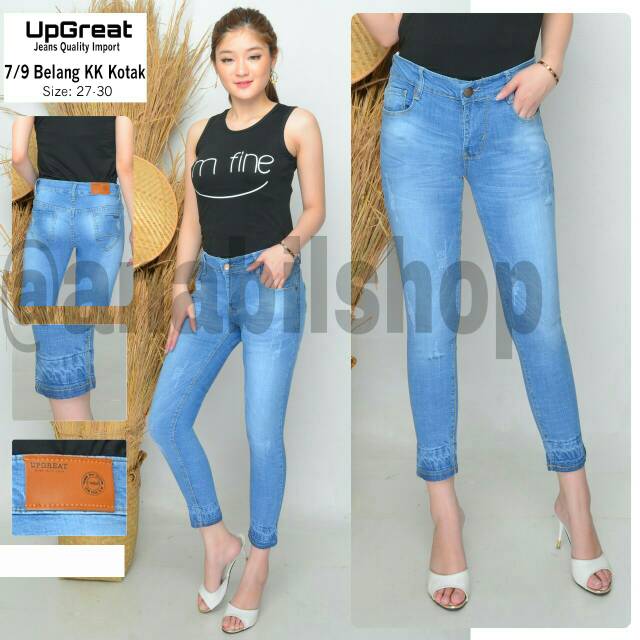  Celana  Jeans Wanita  Quality Import 7 9 Belang KK Kotak  