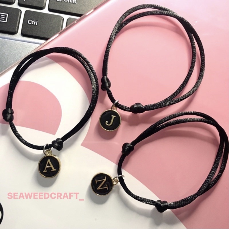 GELANG CUSTOM INSIAL 1 HURUF BLACK