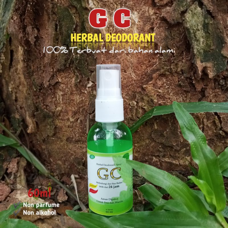 DK Deodorant GC HERBAL Spray Penghilang Bau Badan Spray Alami 60ml / Deodorant Badan Anti Bau Keringat Herbal