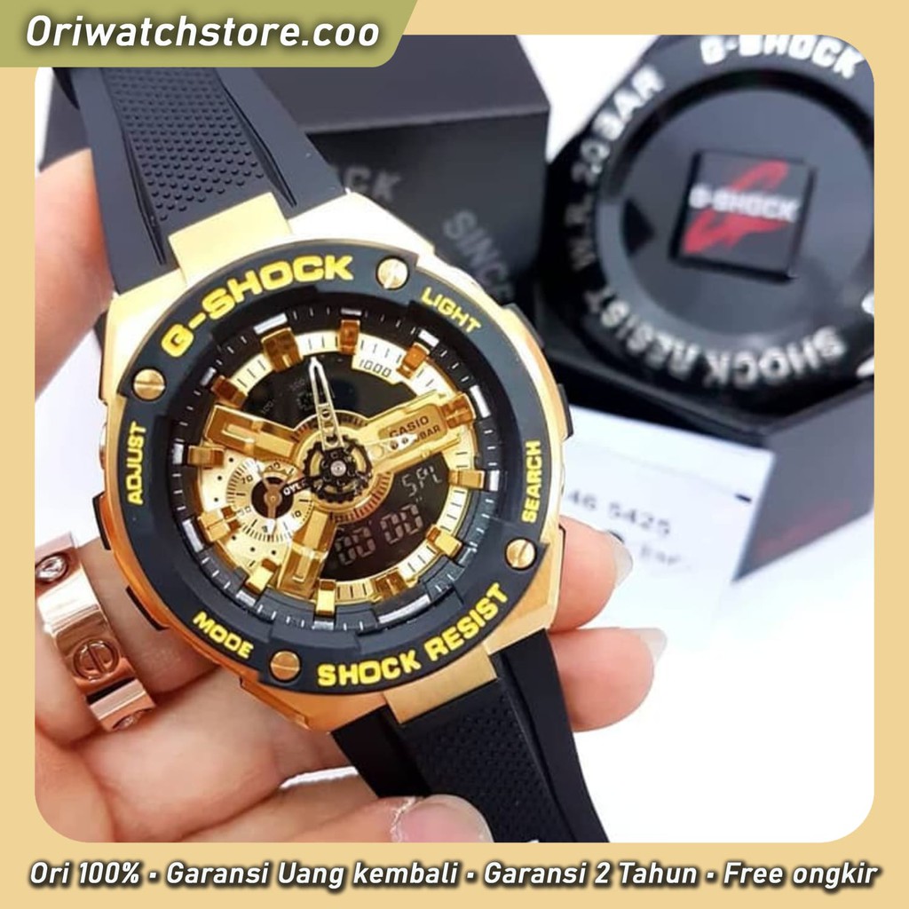 TERLARIS JAM TANGAN PRIA CASIO G SHOCK GST 400G 1A9 G STEEL GST400 PREMIUM
