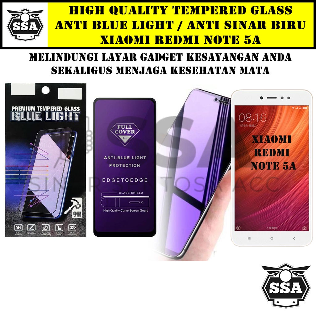 Tempered Glass Xiaomi Redmi Note 5a Anti Blue Light Anti Sinar Biru Ori Original Hp Pelindung Layar Temper Anti Lecet Gores TG Murah Berkualitas