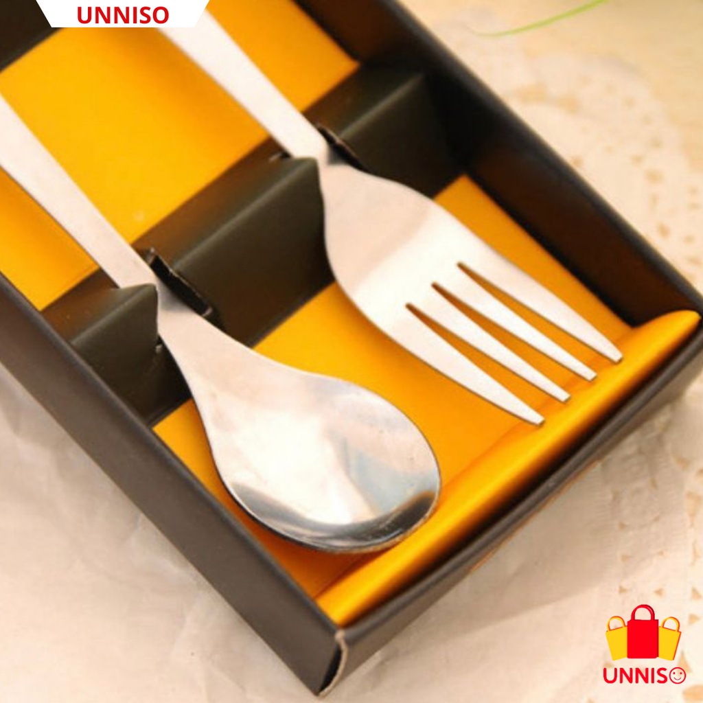 UNNISO - Sendok Garpu Set / Alat Makan Set Travel Portable SG2