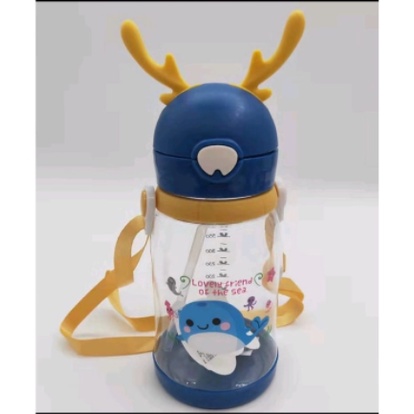 Botol Minum Anak Karakter Deer - Botol Air Minum Bertali 550ml H835