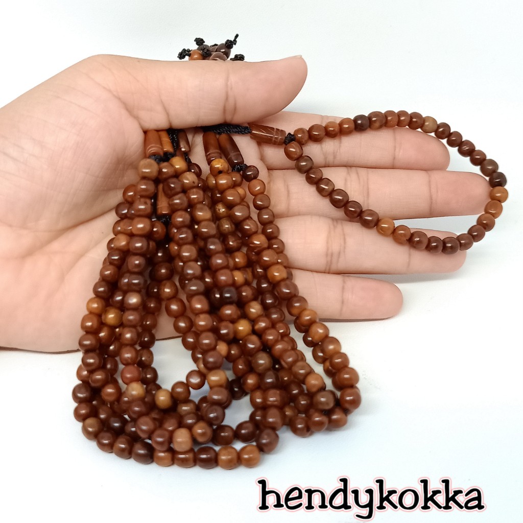 10 pcs gelang tasbih kokka kaukah bulat kepala 33 coklat