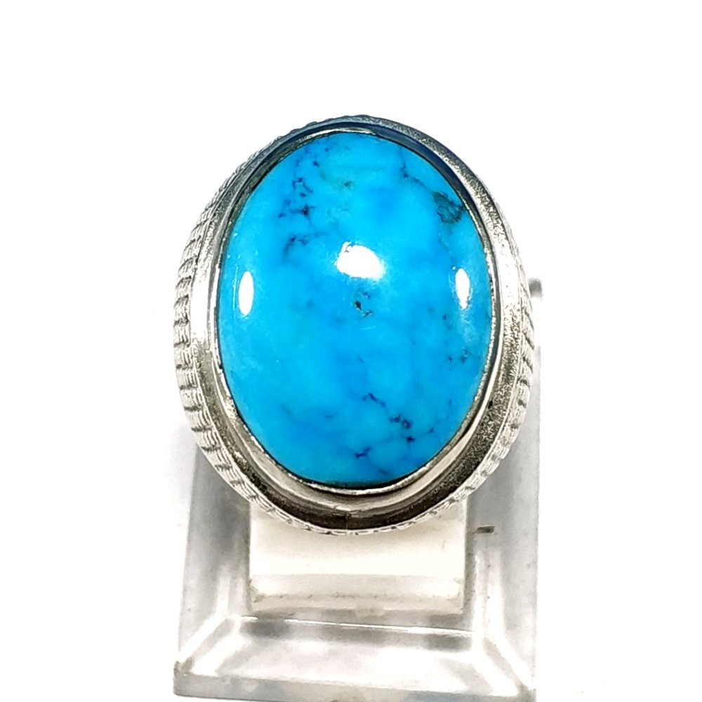 CINCIN BATU AKIK NATURAL PIRUS BIRU TIBET POLOS BODYGLASS