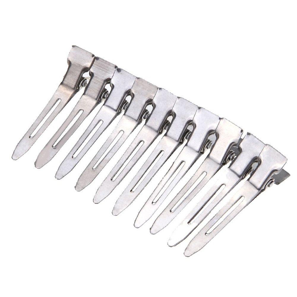 Nickolas1 50pcs Jepit Rambut Aligator Tahan Lama Ultrathin Hairstyling Tools Warna Silver Dasar Datar