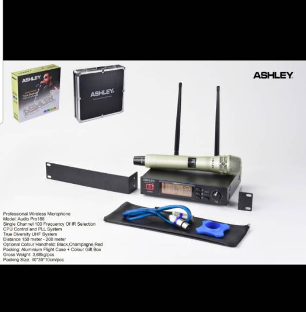 MIC WIRELESS ASHLEY PRO188/PRO 188 MULTI CHANNEL ( ORIGINAL )