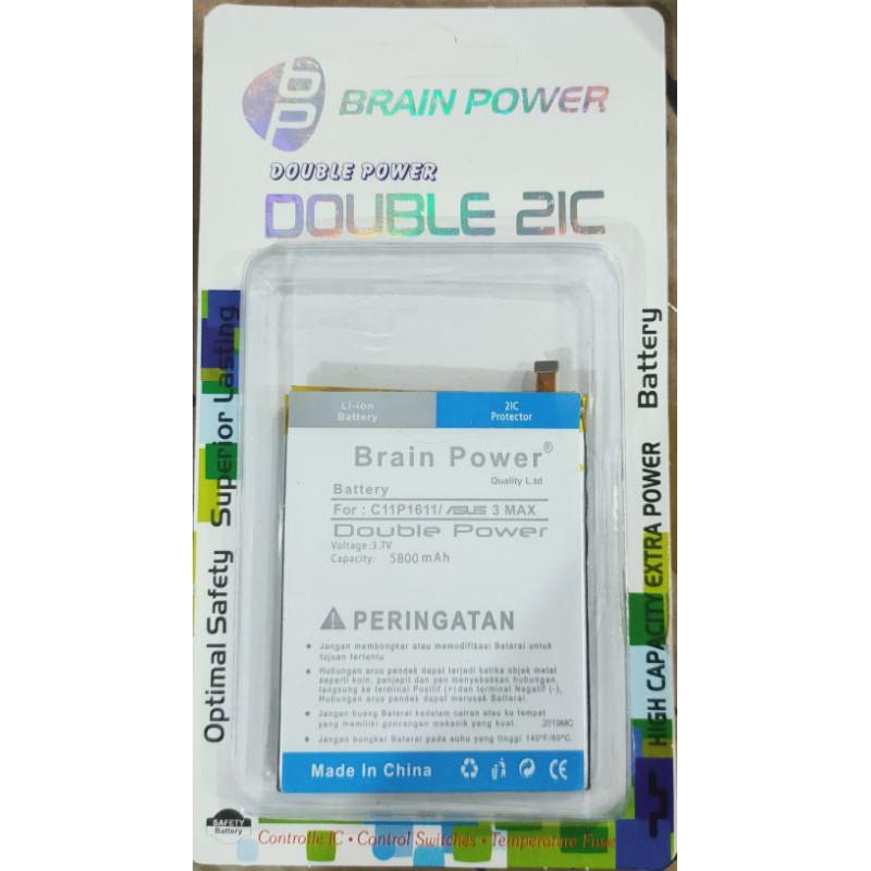 Battery batre Asus 3 Max 5.2 - C11P1611 Brain power