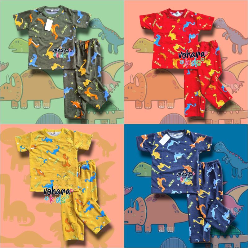 Setelan Anak Babyterry Motif HAPPY ANIMAL/ DINO Setelan Anak Kekinian SETELAN DINO