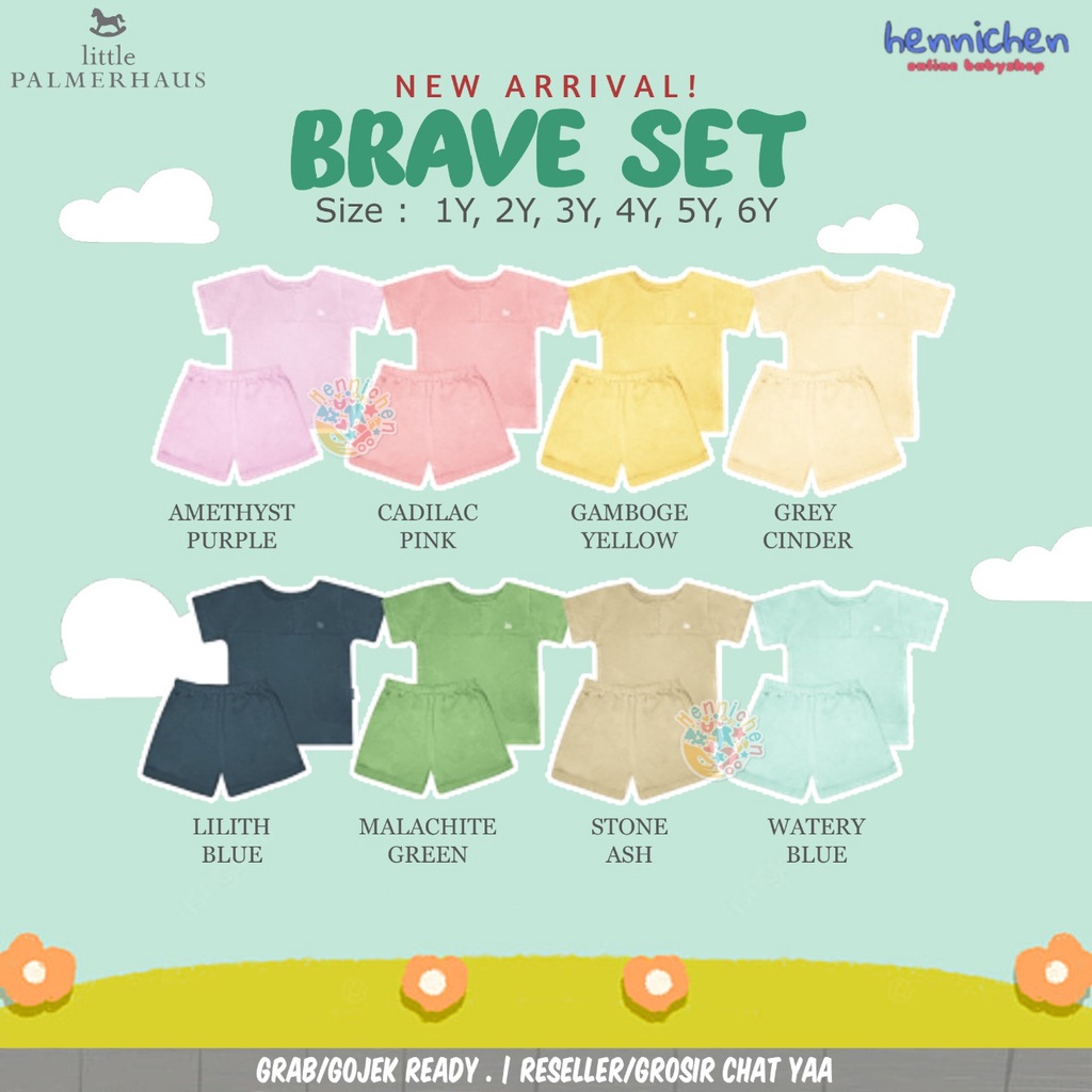 PROMO 7.7 PROMO BAJU LEBARAN LITTLE PALMERHAUS BRAVE SET SETELAN ANAK BAJU PENDEK CELANA PENDEK UNISEX 1 - 6 TAHUN