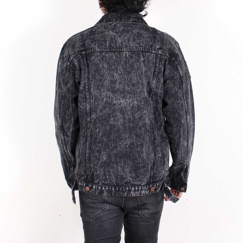 Jaket Jeans Sandwosh Black Full Emblem