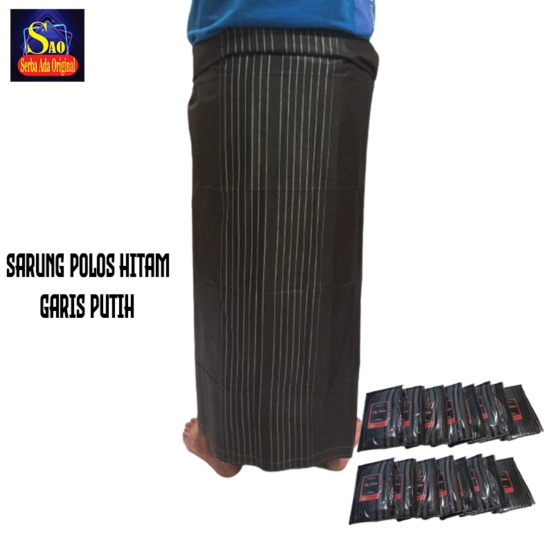 SARUNG HITAM POLOS / SARUNG PRIA DEWASA / SARUNG MUSLIMIN BERKUALITAS Murah