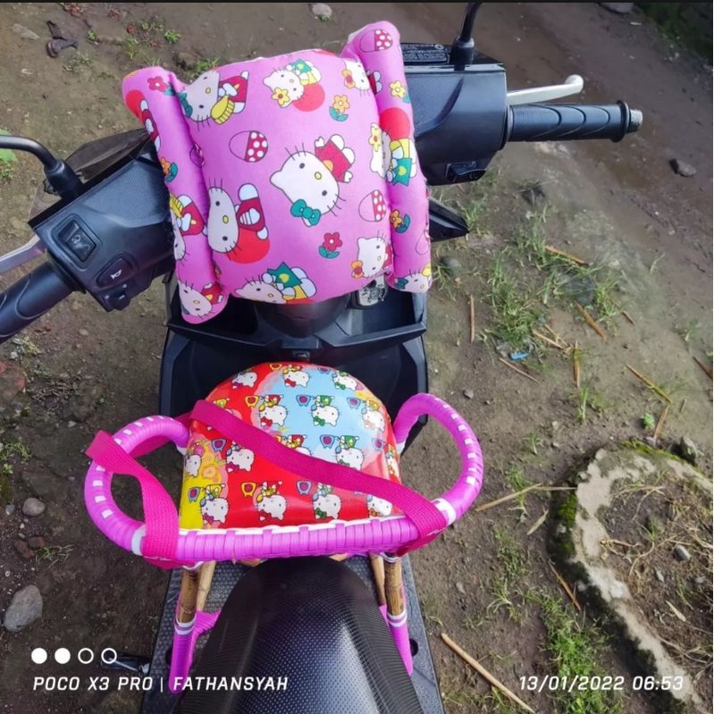 boncengan motor metick 3 in1  /kursi boncengan sabuk sefty bantal setang berkarakter doraemon tayo hellokty