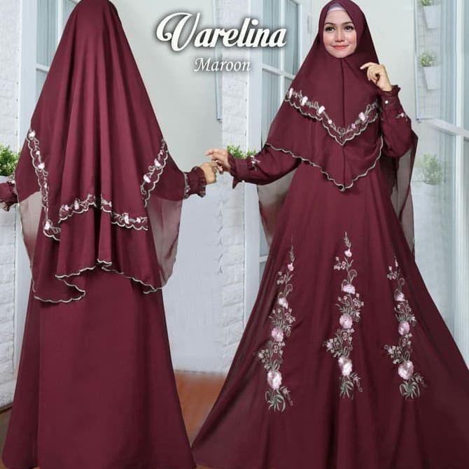 BAJU GAMIS SYARII SYARII MUSLIM MEWAH VARELINA BORDIR DUSTY