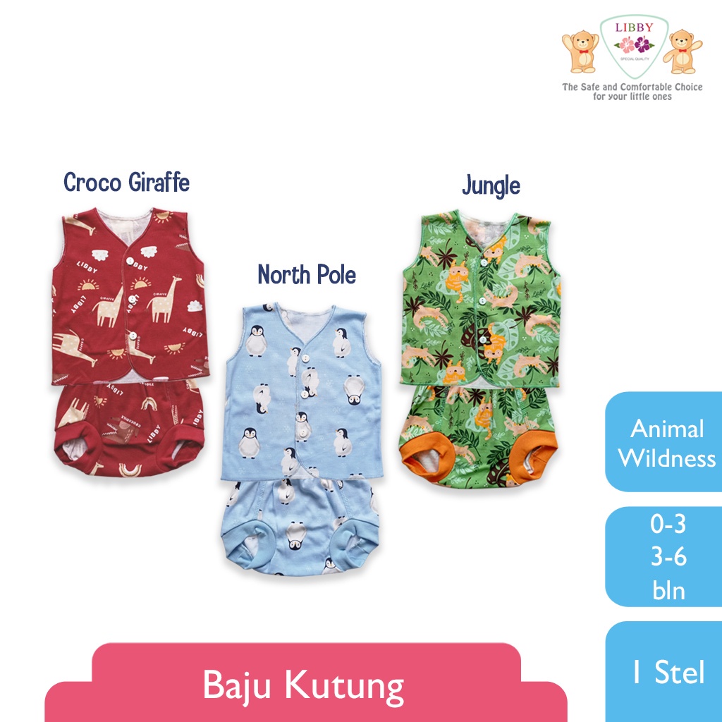 LIBBY Stelan Baju Kutung Newborn Motif NewBorn