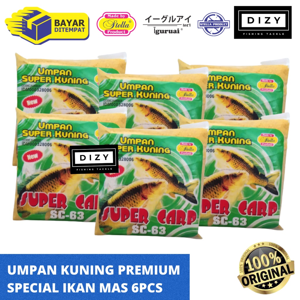 Pelet Pancing Umpan Kuning Super Carp Special Ikan Mas Premium Aroma tajam 6pcs