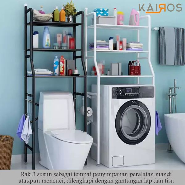 RAK KAMAR  MANDI  MESIN  CUCI  STAINLESS 3 SUSUN SERBAGUNA RAK 