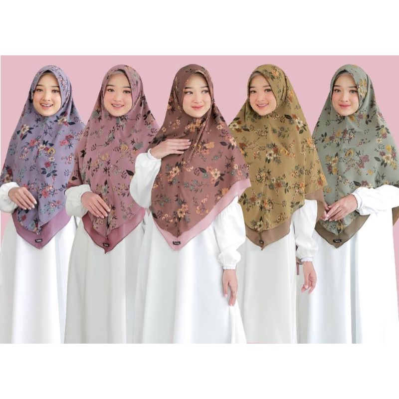 KHIMAR 2 LAYER CERUTTI BABYDOLL MOTIF BUNGA ORI AUDINA