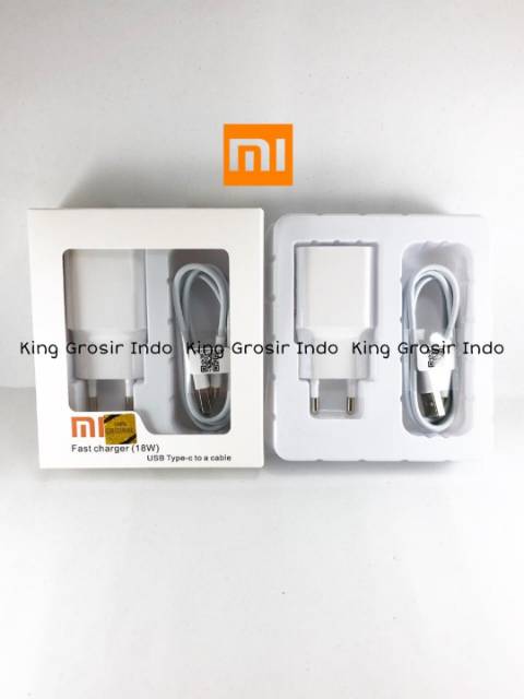 Charger Xiao Mi White Fast Charging 18 W Type C Original 100% Travel Charger Xiao Mi Type C Putih