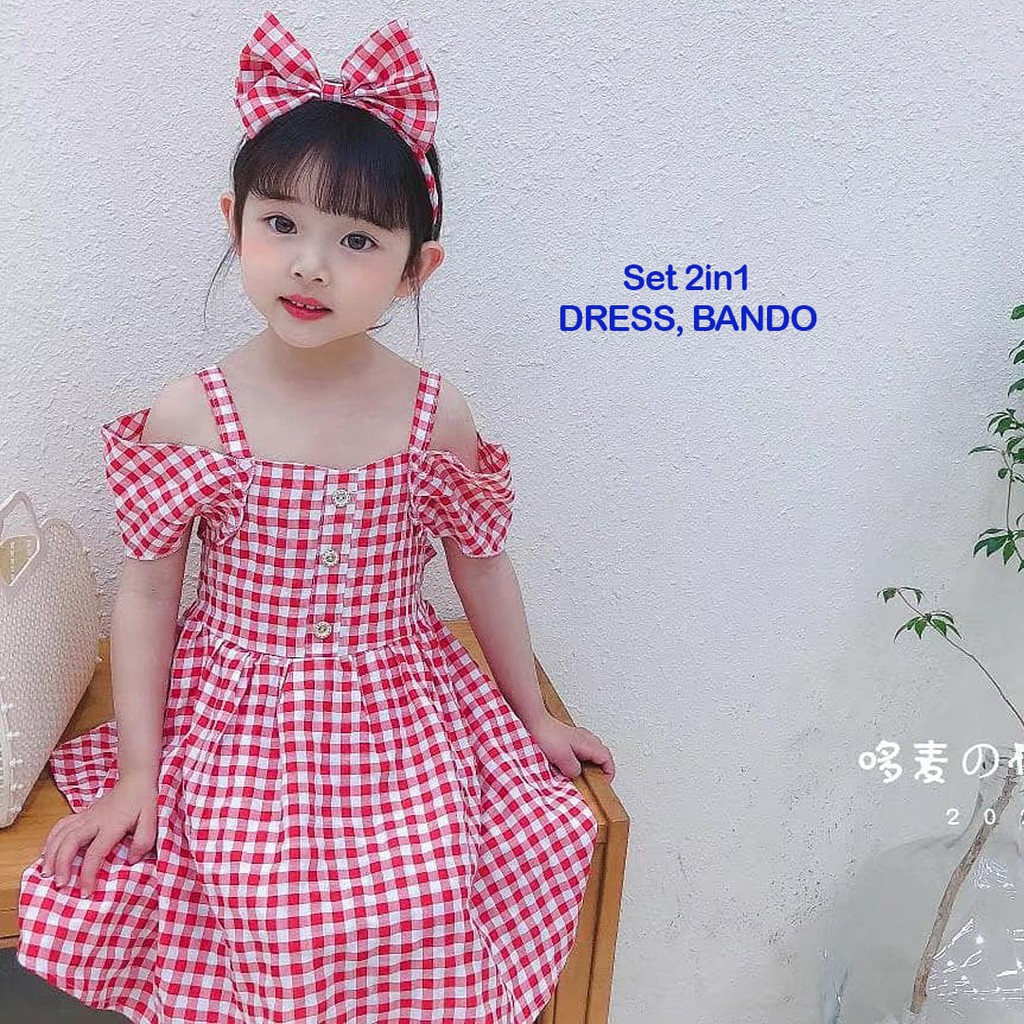 Dress Anak Perempuan Dengan Bando Sabrina Square