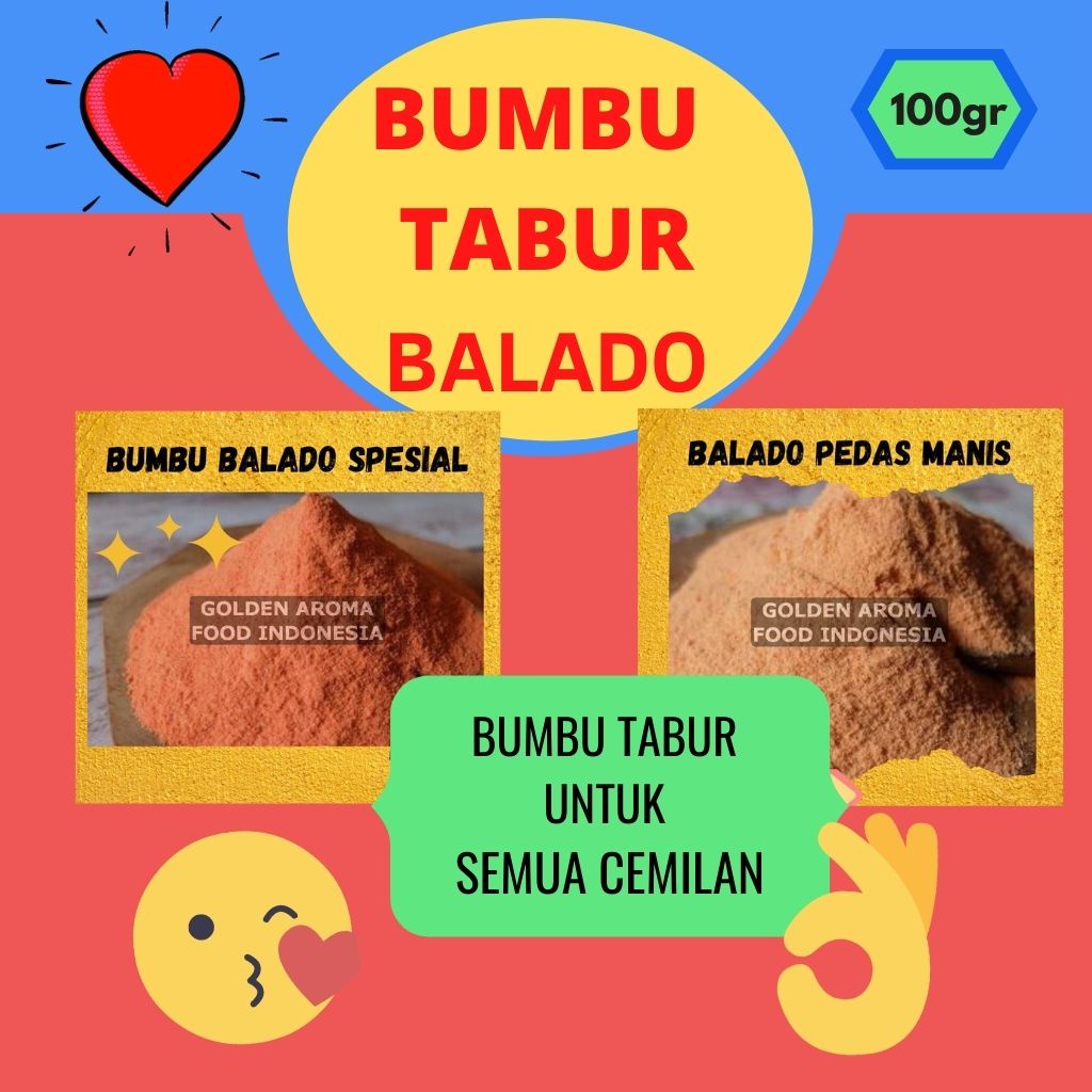 

Bumbu Tabur Balado Pedas Manis Extra Pedas Enak Berkualitas Nikmat Jual Bumbu Tabur Balado (100gr)
