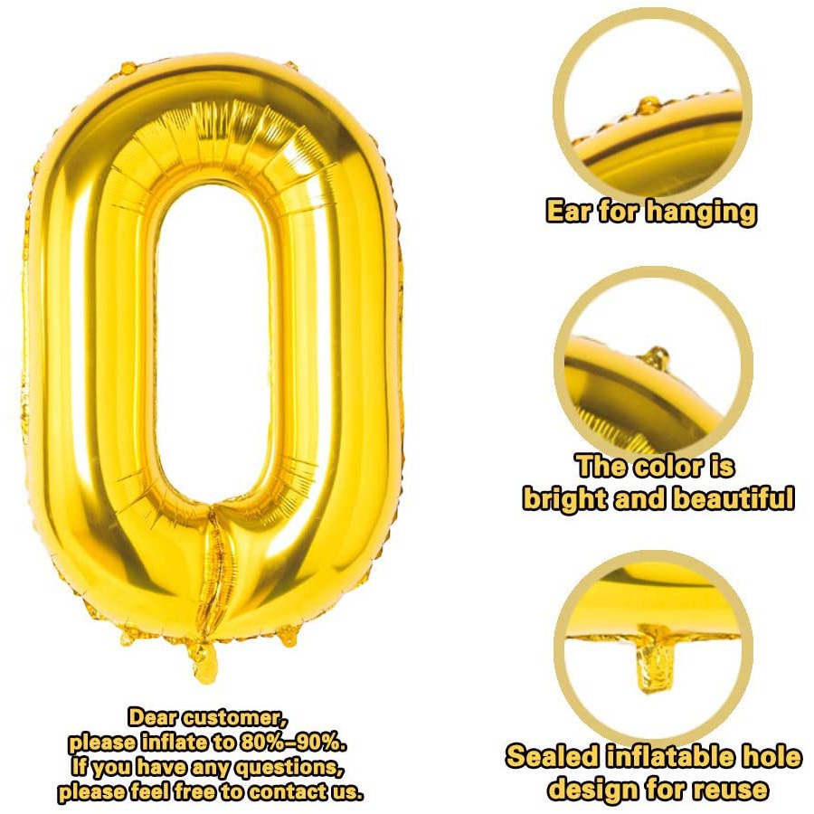 Balon Angka Foil Gold Silver 40cm Balon Pesta Ulang Tahun Ballon Number Satuan Murah 40 Cm Murah
