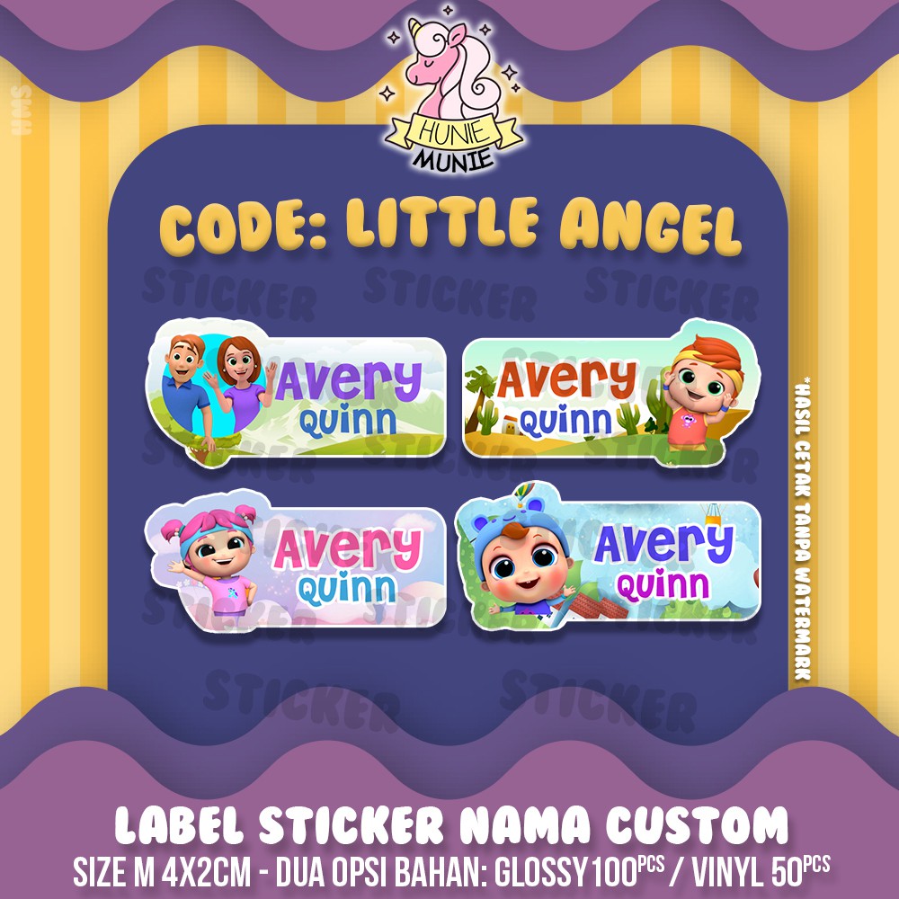 

Sticker Label Nama Custom - Little Angel (100pcs) Stiker