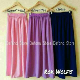  Rok  Wolfis Wolvis Skirt BEST SELLER Polos Panjang 