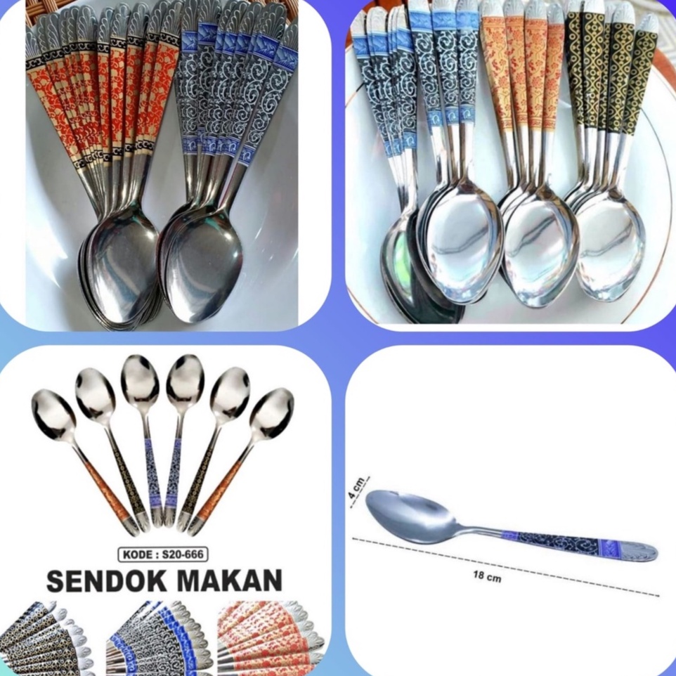 12 pcs Sendok Makan Batik Stainles