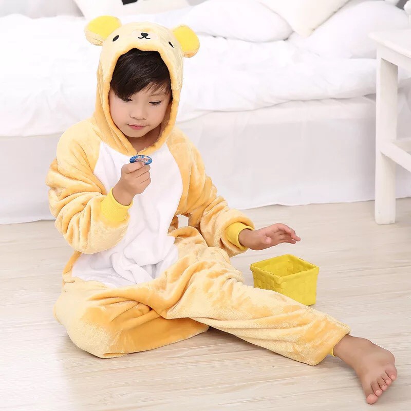 KOSTUM ONESIE RILAKKUMA BEAR COSPLAY PIYAMA ANAK