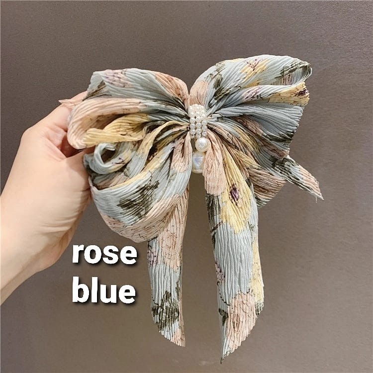 BAJUKIDDIE KOREAN ROSE BOW JEPIT RAMBUT PITA WANITA KOREA IMPOR BUNGA