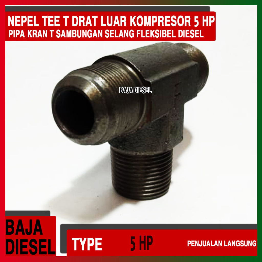 Nepel Tee T Drat Luar Pipa Kran T Sambungan Selang Fleksibel Diesel