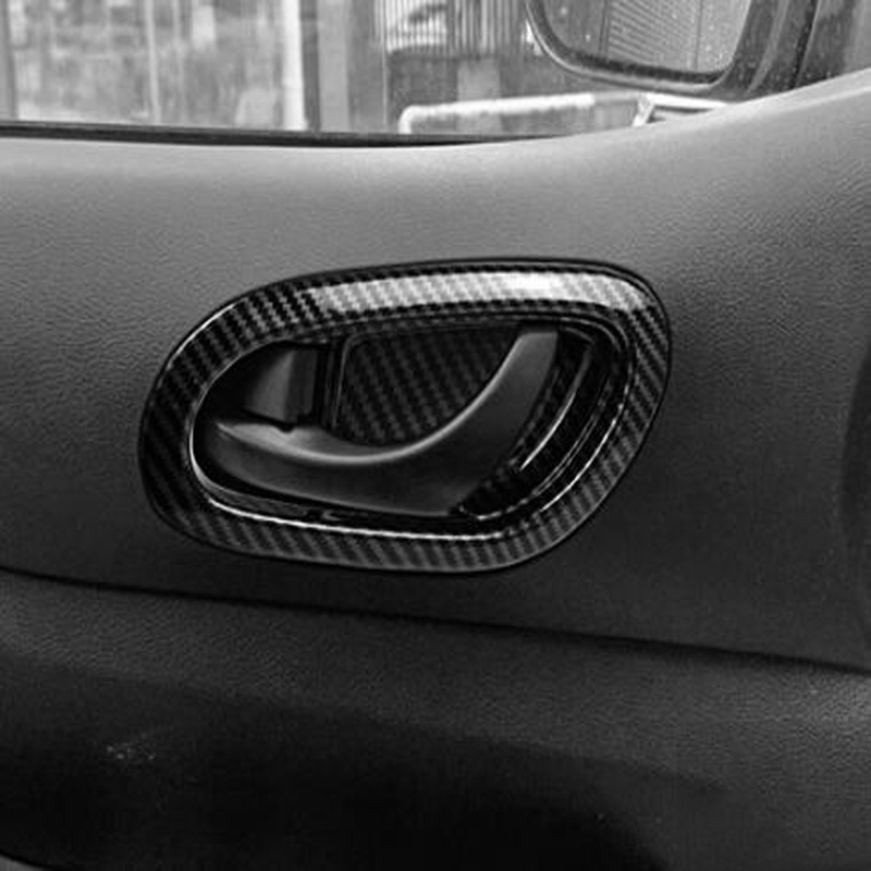 for Nissan Navara NP300 2016-2021 Carbon Fibre Car Inner Door Handle Bowl Protector Frame Cover Trim Sticker Accessories