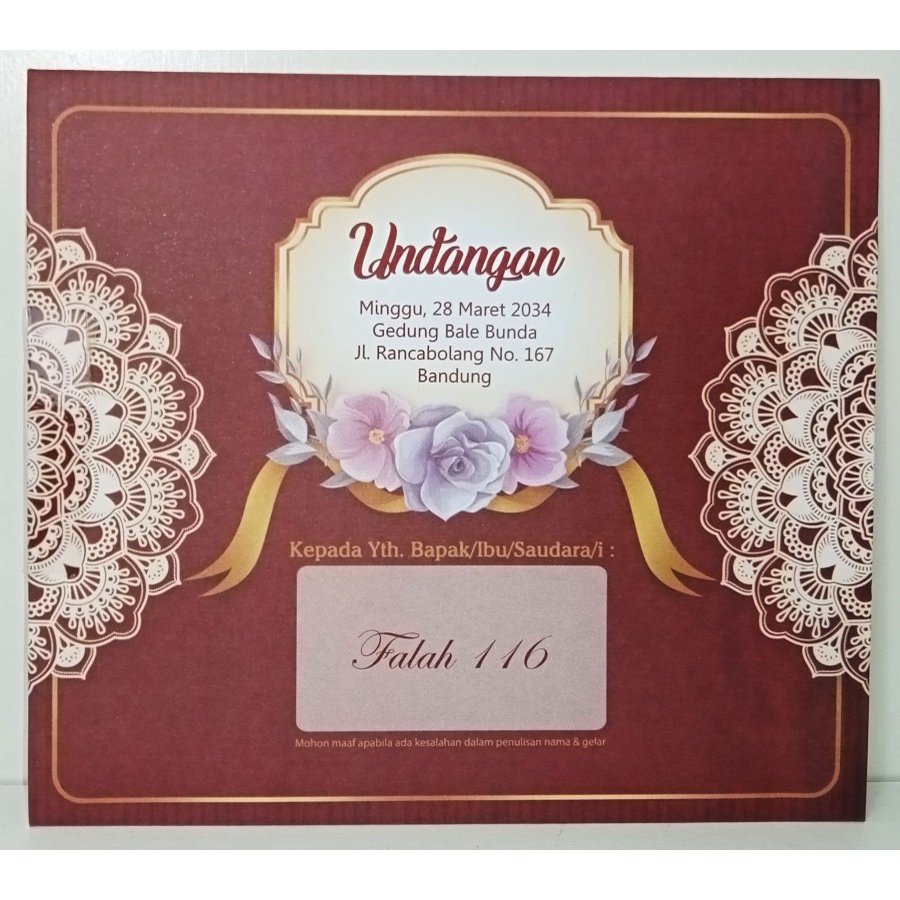 

Blangko Undangan Pernikah Falah 116 Free File Setting Harga Murah