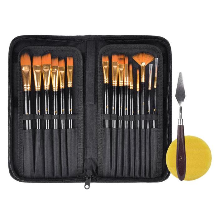 

{{BAYAR DI TEMPAT}} 15pcs/set Kuas Lukis Nilon Kualitas Tinggi Dengan Case (Pqi) TERBARU [Kode