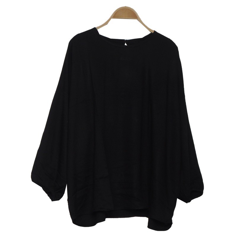 BLOUSE JUMBO RAYON TWILL-Hitam