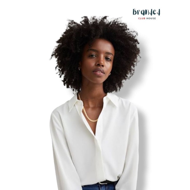 Kemeja H&M HnM HM Wanita Putih Polos Oversize