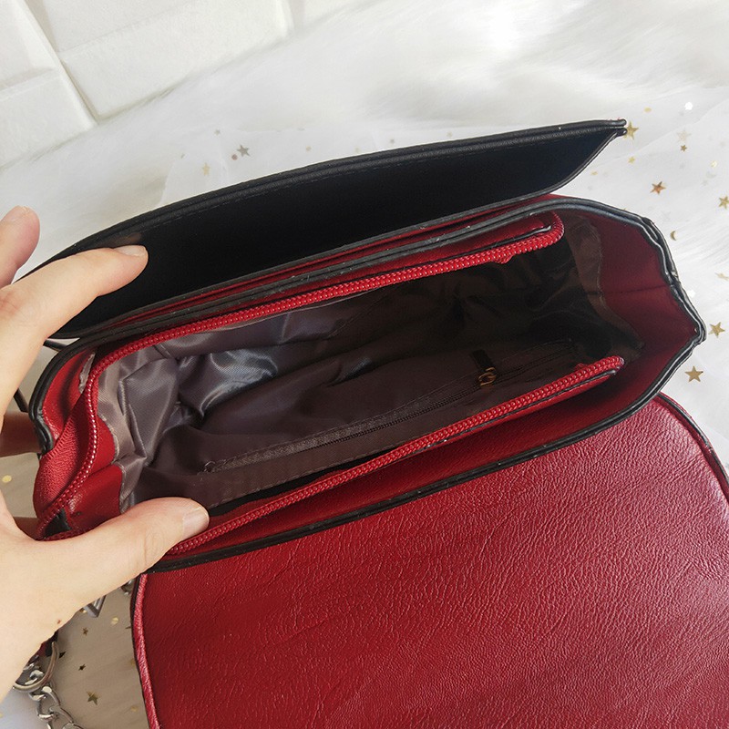 tas impor wanita selempang bahan kulit sentetis batam murah sling bag tali rantai