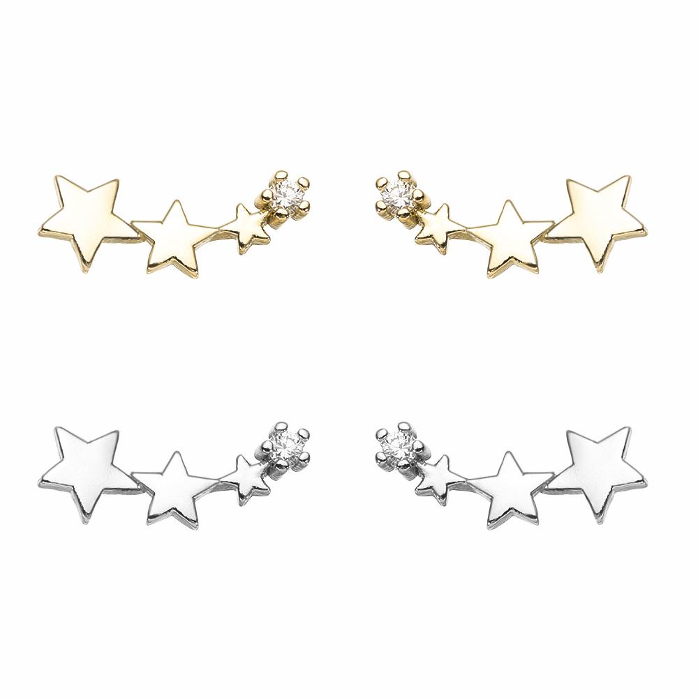 Lily Stars Hoop Earrings Untuk Pacar Istri Perhiasan Aksesoris Indah925 Perak