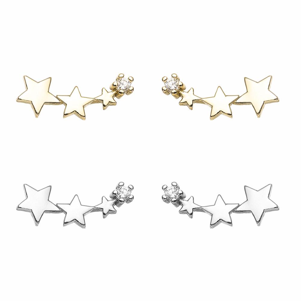 Lily Stars Hoop Earrings Untuk Pacar Istri Perhiasan Aksesoris Indah925 Perak