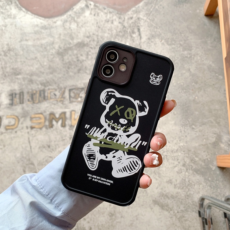 Soft Case Hp Gambar Kartun Beruang Untuk iPhone 7plus / 8plus / x / xr / xs max / 11 / 12 / 13pro max