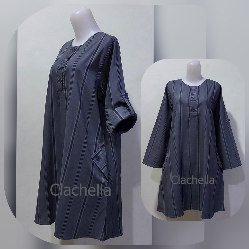 FB Shop Baju Tunik Motif Salur, Baju Atasan Wanita T848023