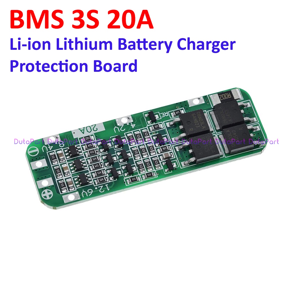 BMS 3S 20A 12.6V Li-ion Lithium 18650 Battery Charger Protection Board