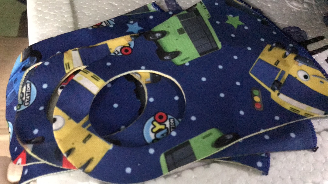 Cod Masker Anak lol Tayo Kuping 4-12th Ready Stok